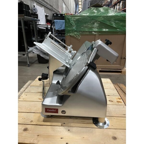 Scratch and Dent Estella SLM13 13" Heavy-Duty Manual Meat Slicer - 1/2 hp