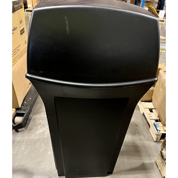 Scratch and Dent Rubbermaid® FG843088BLA Ranger Charcoal Square Trash Can With 2 Doors 35 Gallon