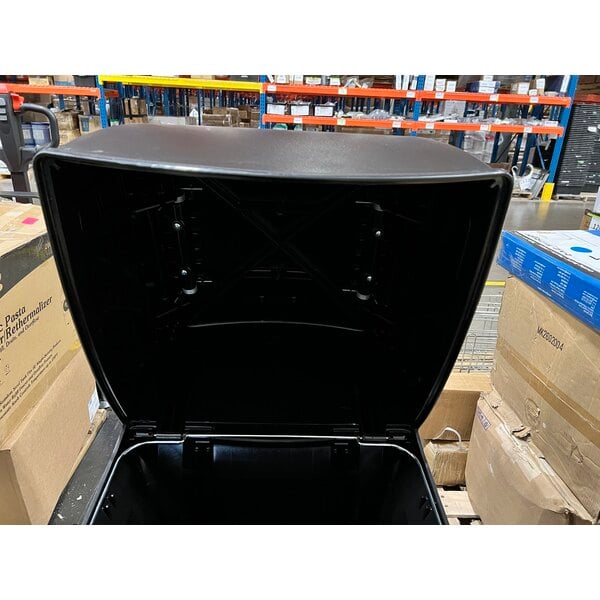 Scratch and Dent Rubbermaid® FG843088BLA Ranger Charcoal Square Trash Can With 2 Doors 35 Gallon