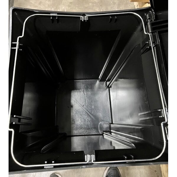 Scratch and Dent Rubbermaid® FG843088BLA Ranger Charcoal Square Trash Can With 2 Doors 35 Gallon