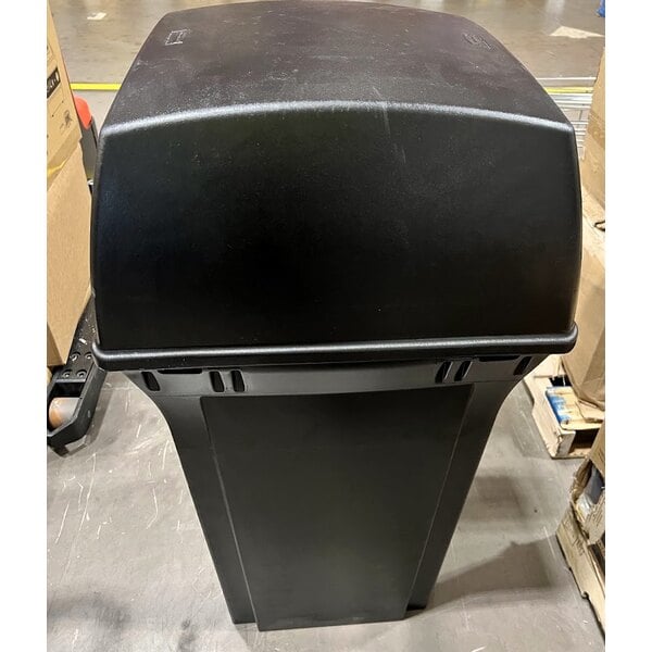 Scratch and Dent Rubbermaid® FG843088BLA Ranger Charcoal Square Trash Can With 2 Doors 35 Gallon