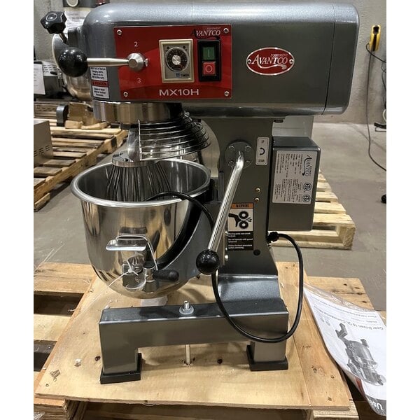 Scratch and Dent Avantco MX10H 10 Qt. Planetary Stand Mixer with Guard & Standard Accessories - 120V, 3/4 hp