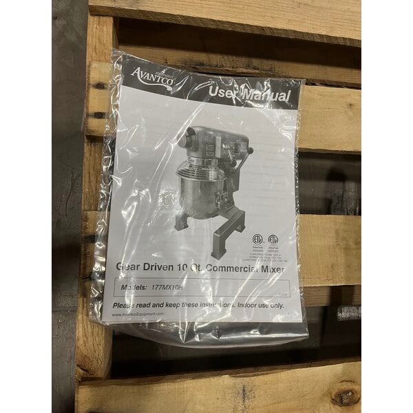 Scratch and Dent Avantco MX10H 10 Qt. Planetary Stand Mixer with Guard & Standard Accessories - 120V, 3/4 hp