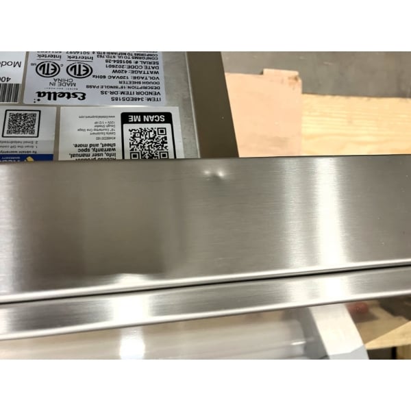 Scratch and Dent Estella EDS18S 18" Countertop One Stage Dough Sheeter - 120V, 1/2 HP