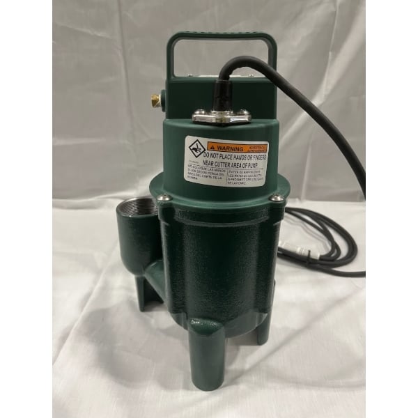 Scratch and Dent Zoeller 802-0001 Shark Series Submersible Grinder Pump with Vertical Float Switch and 2" NPT Discharge - 115V
