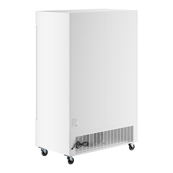 Scratch and Dent Avantco GDC-49-HC 53" White Swing Glass Door Merchandiser Refrigerator with LED Lighting