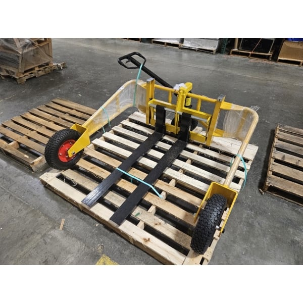 Scratch and Dent Vestil ALL-T-2-48 2,000 lb. All-Terrain Pallet Truck with 9 1/2" - 26" x 48" Width-Adjustable Forks