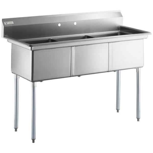 Scratch and Dent Steelton 59 1/2" Three Compartment Commercial Sink