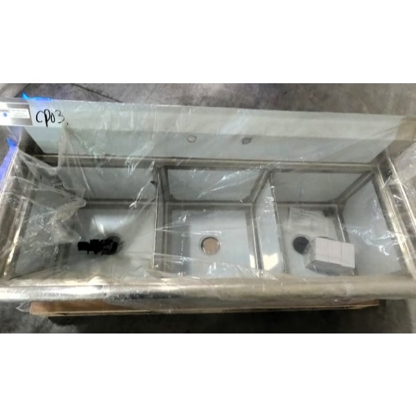 Scratch and Dent Steelton 59 1/2" Three Compartment Commercial Sink