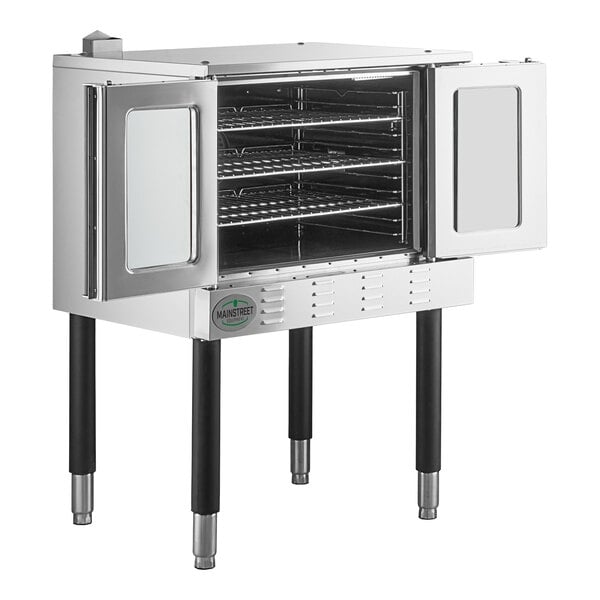 Scratch and Dent MainStreet Equipment EC1-C Single Deck Electric Full Size Convection Oven with Legs - 208V, 3 / 1 Phase, 11 kW