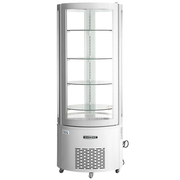 Scratch and Dent Avantco BCR-15-HC White Circular Glass Refrigerated Display Case