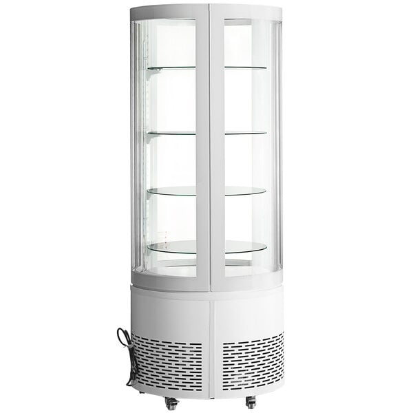 Scratch and Dent Avantco BCR-15-HC White Circular Glass Refrigerated Display Case