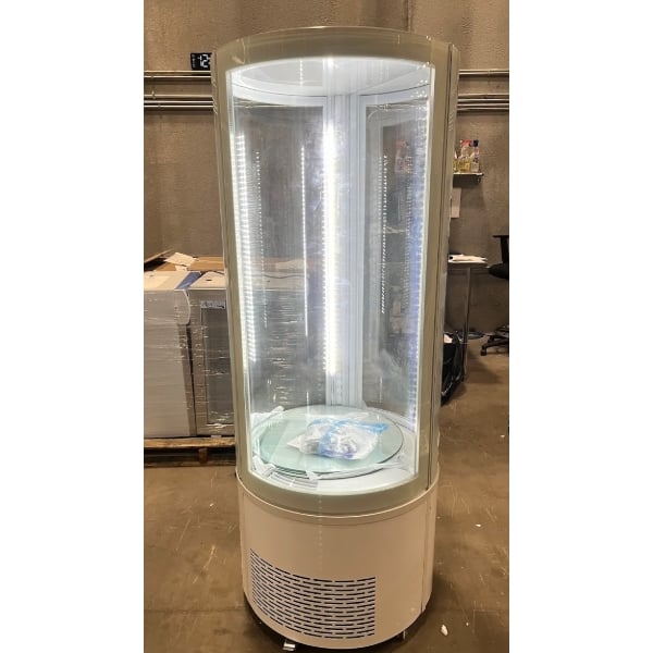 Scratch and Dent Avantco BCR-15-HC White Circular Glass Refrigerated Display Case