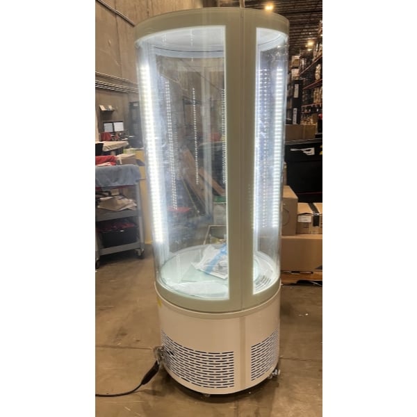 Scratch and Dent Avantco BCR-15-HC White Circular Glass Refrigerated Display Case