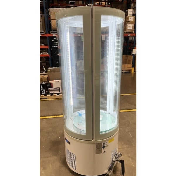 Scratch and Dent Avantco BCR-15-HC White Circular Glass Refrigerated Display Case