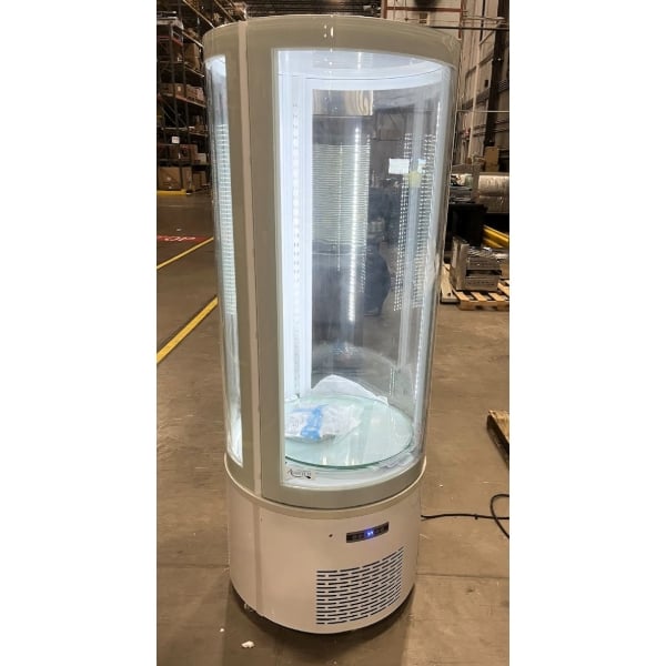 Scratch and Dent Avantco BCR-15-HC White Circular Glass Refrigerated Display Case