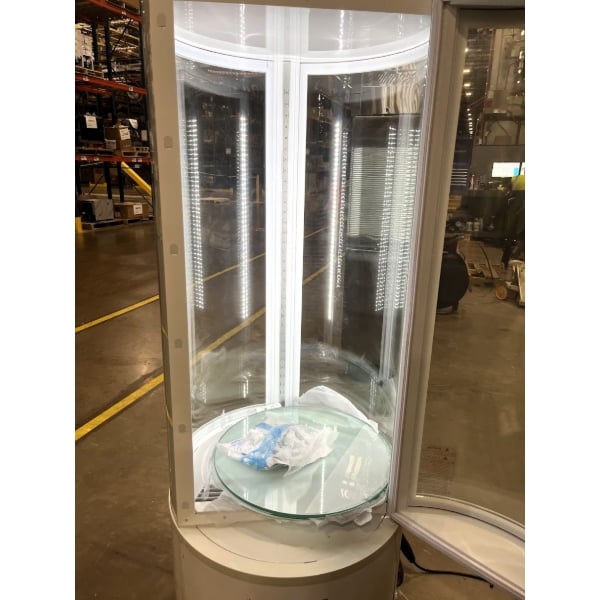 Scratch and Dent Avantco BCR-15-HC White Circular Glass Refrigerated Display Case
