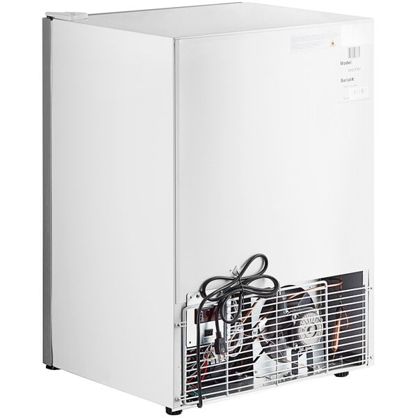 Scratch and Dent Avantco CFM3 White Customizable Countertop Display Freezer with Swing Door