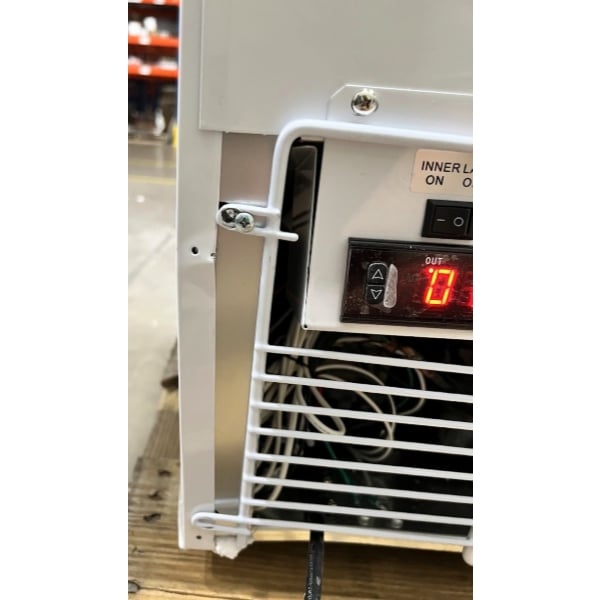 Scratch and Dent Avantco CFM3 White Customizable Countertop Display Freezer with Swing Door