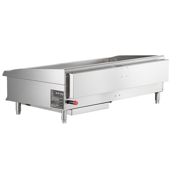 Scratch and Dent Cooking Performance Group GTU-CPG-48-L Ultra Series 48" Chrome Plated Liquid Propane 4-Burner Countertop Griddle - 120,000 BTU