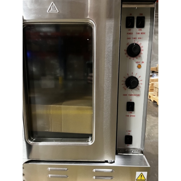 Scratch and Dent Cooking Performance Group FGC-200-LK Double Deck Standard Depth Full Size Liquid Propane Convection Oven with Legs - 108,000 BTU
