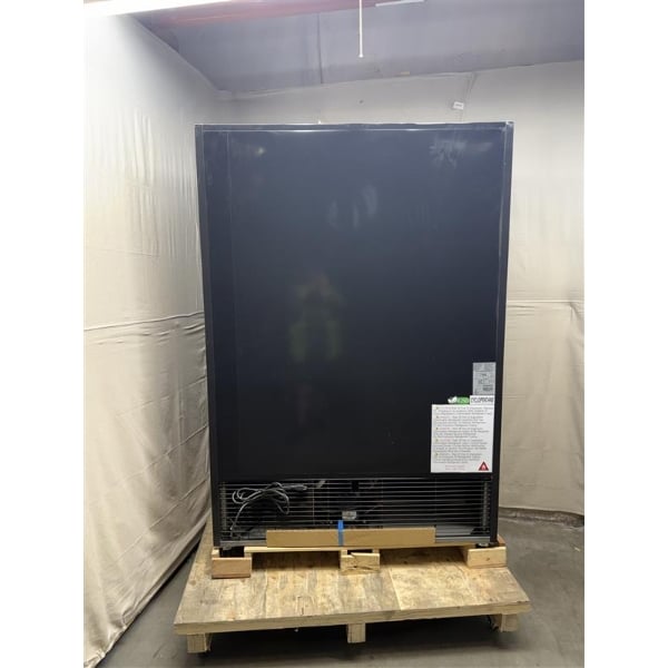 Scratch and Dent MainStreet Equipment GMC-49 52 3/4" Black Swing Glass Door Merchandiser Refrigerator - 120V
