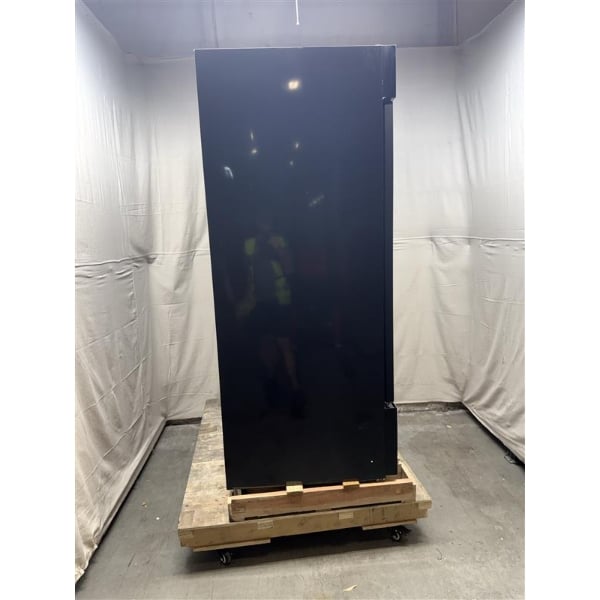 Scratch and Dent MainStreet Equipment GMC-49 52 3/4" Black Swing Glass Door Merchandiser Refrigerator - 120V