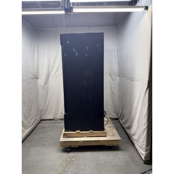 Scratch and Dent MainStreet Equipment GMC-49 52 3/4" Black Swing Glass Door Merchandiser Refrigerator - 120V