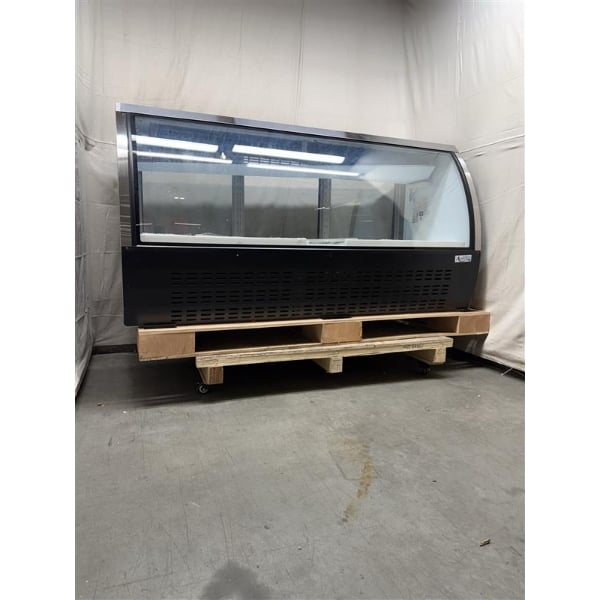 Scratch and Dent Avantco DLC82-HC-B 82" Black Curved Glass Refrigerated Deli Case