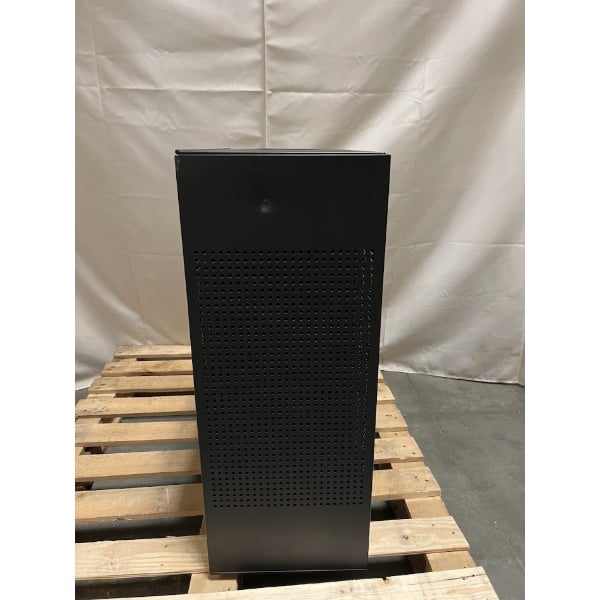 Scratch and Dent Rubbermaid® FGSR18EPLTBK Silhouettes Textured Black Steel Designer Rectangular Trash Can - 22.5 Gallon