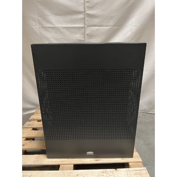 Scratch and Dent Rubbermaid® FGSR18EPLTBK Silhouettes Textured Black Steel Designer Rectangular Trash Can - 22.5 Gallon