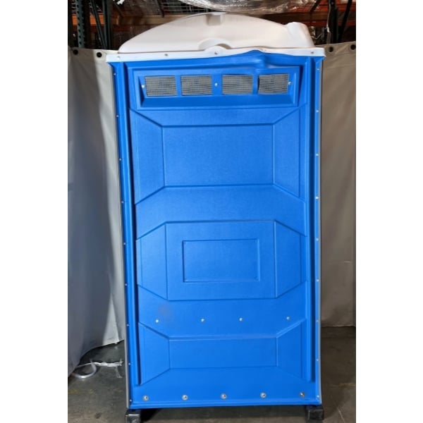 Scratch and Dent PolyJohn PJN3-1001 Blue Portable Restroom with Translucent Top - Assembled