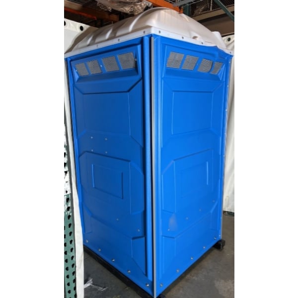 Scratch and Dent PolyJohn PJN3-1001 Blue Portable Restroom with Translucent Top - Assembled