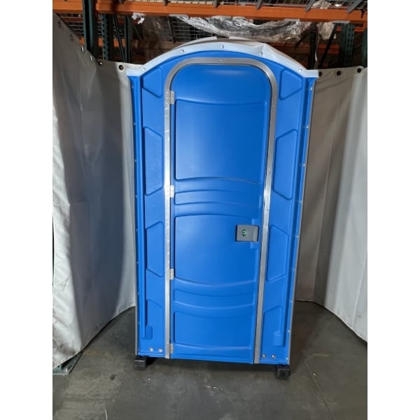 Scratch and Dent PolyJohn PJN3-1001 Blue Portable Restroom with Translucent Top - Assembled