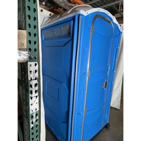 Scratch and Dent PolyJohn PJN3-1001 Blue Portable Restroom with Translucent Top - Assembled