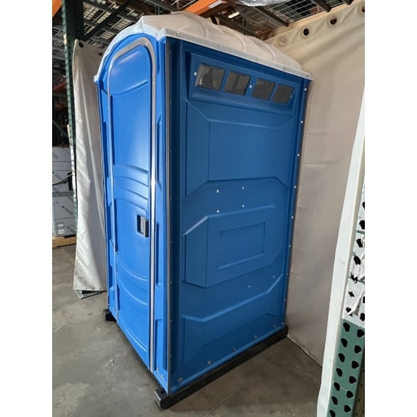 Scratch and Dent PolyJohn PJN3-1001 Blue Portable Restroom with Translucent Top - Assembled