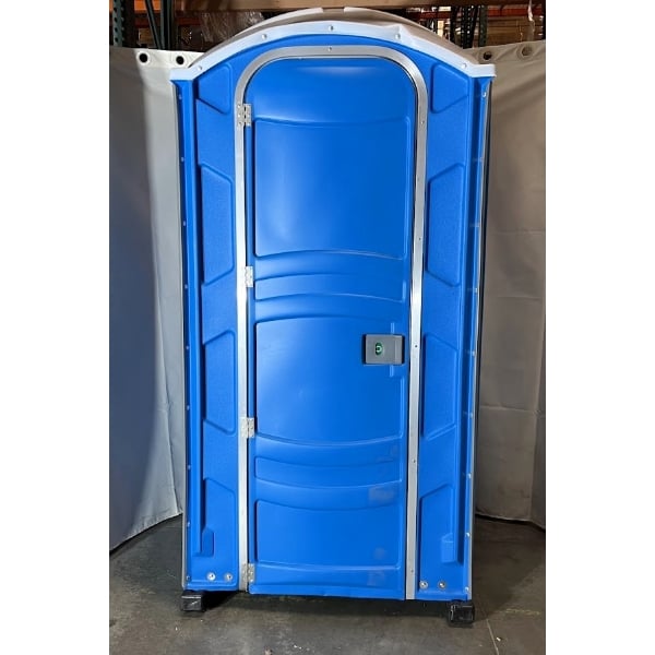 Scratch and Dent PolyJohn PJN3-1001 Blue Portable Restroom with Translucent Top - Assembled