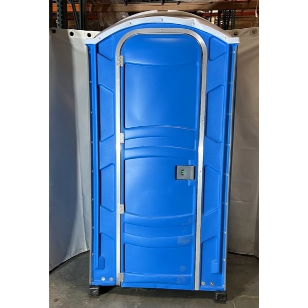 Scratch and Dent PolyJohn PJN3-1001 Blue Portable Restroom with Translucent Top - Assembled