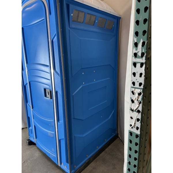 Scratch and Dent PolyJohn PJN3-1001 Blue Portable Restroom with Translucent Top - Assembled