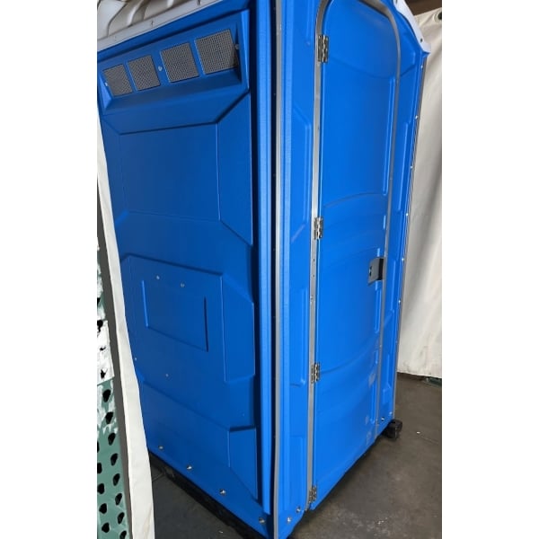Scratch and Dent PolyJohn PJN3-1001 Blue Portable Restroom with Translucent Top - Assembled