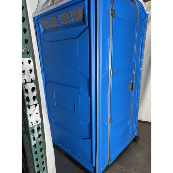 Scratch and Dent PolyJohn PJN3-1001 Blue Portable Restroom with Translucent Top - Assembled