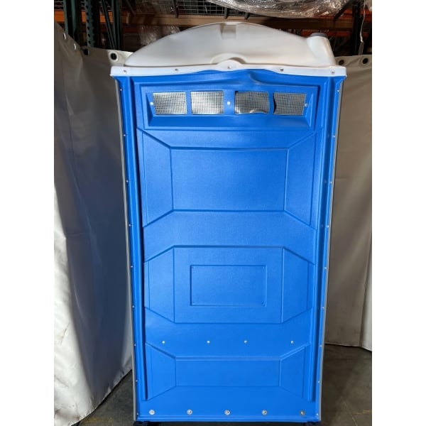Scratch and Dent PolyJohn PJN3-1001 Blue Portable Restroom with Translucent Top - Assembled