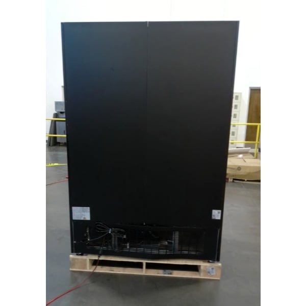 Scratch and Dent Avantco GDC-49-HC 53" Black Swing Glass Door Merchandiser Refrigerator with LED Lighting