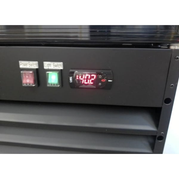 Scratch and Dent Avantco GDC-49-HC 53" Black Swing Glass Door Merchandiser Refrigerator with LED Lighting