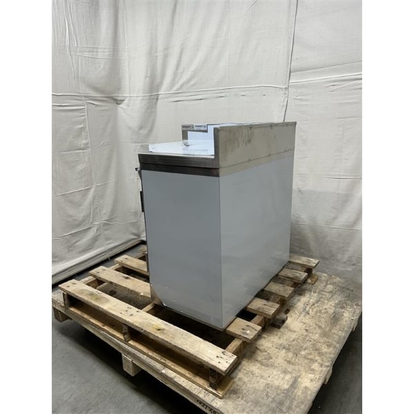 Scratch and Dent Regency Spec Line 30" x 30" 14-Gauge Stainless Steel Corner Work Table with Hinged Door and Lock