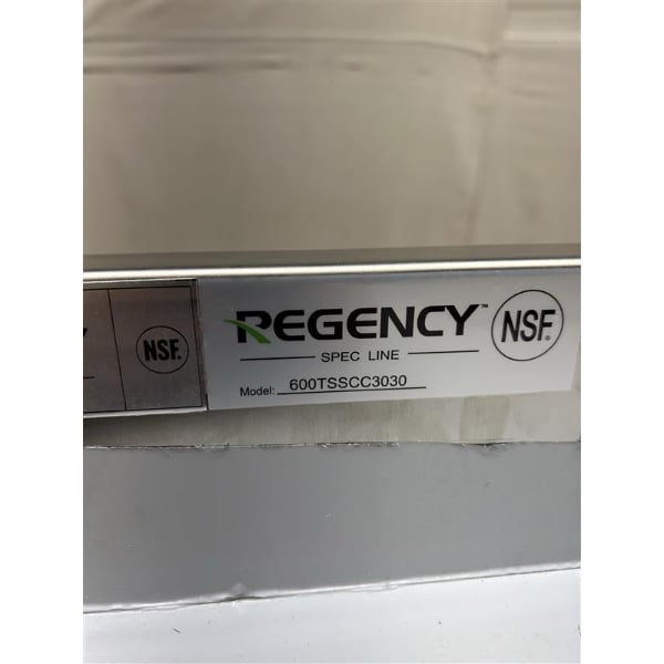 Scratch and Dent Regency Spec Line 30" x 30" 14-Gauge Stainless Steel Corner Work Table with Hinged Door and Lock