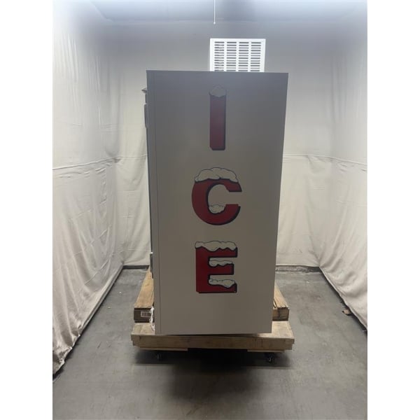 Scratch and Dent Leer 60AS-R290 73" Outdoor Auto Defrost Ice Merchandiser with Straight Front and Galvanized Steel Doors