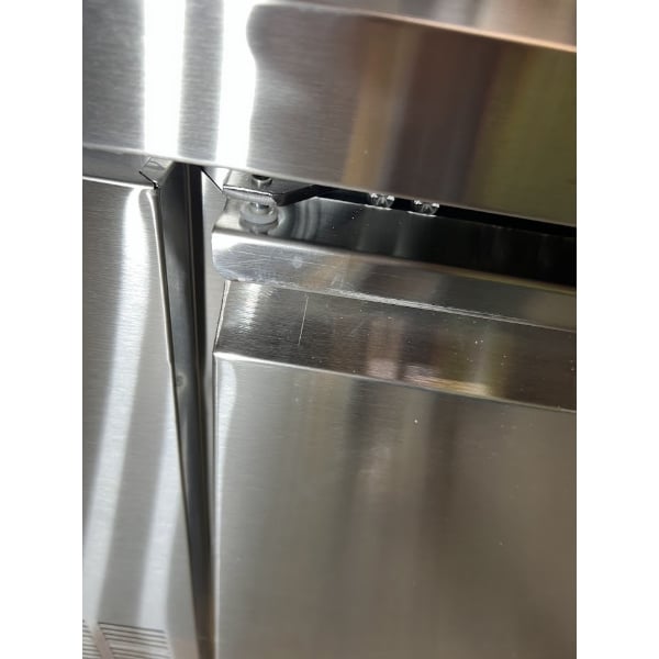 Scratch and Dent Avantco SSPPT-260 60" 2 Door Refrigerated Pizza Prep Table