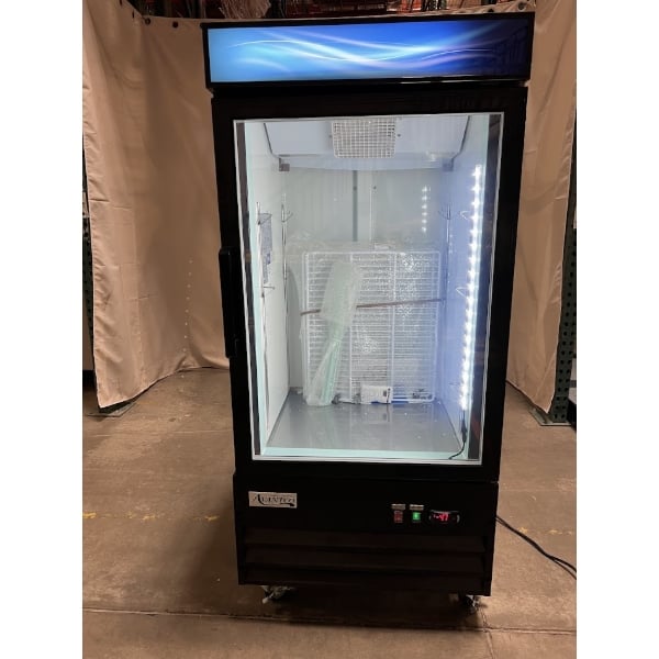 Scratch and Dent Avantco GDC-9F-HC 27" Black Swing Glass Door Merchandiser Freezer with LED Lighting