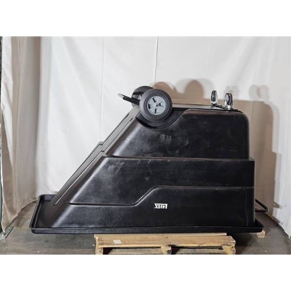 Scratch and Dent Lavex 1 Cubic Yard Black Light-Duty Tilt Truck / Trash Cart (850 lb. Capacity)